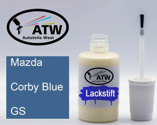 Mazda, Corby Blue, GS: 20ml Lackstift, von ATW Autoteile West.